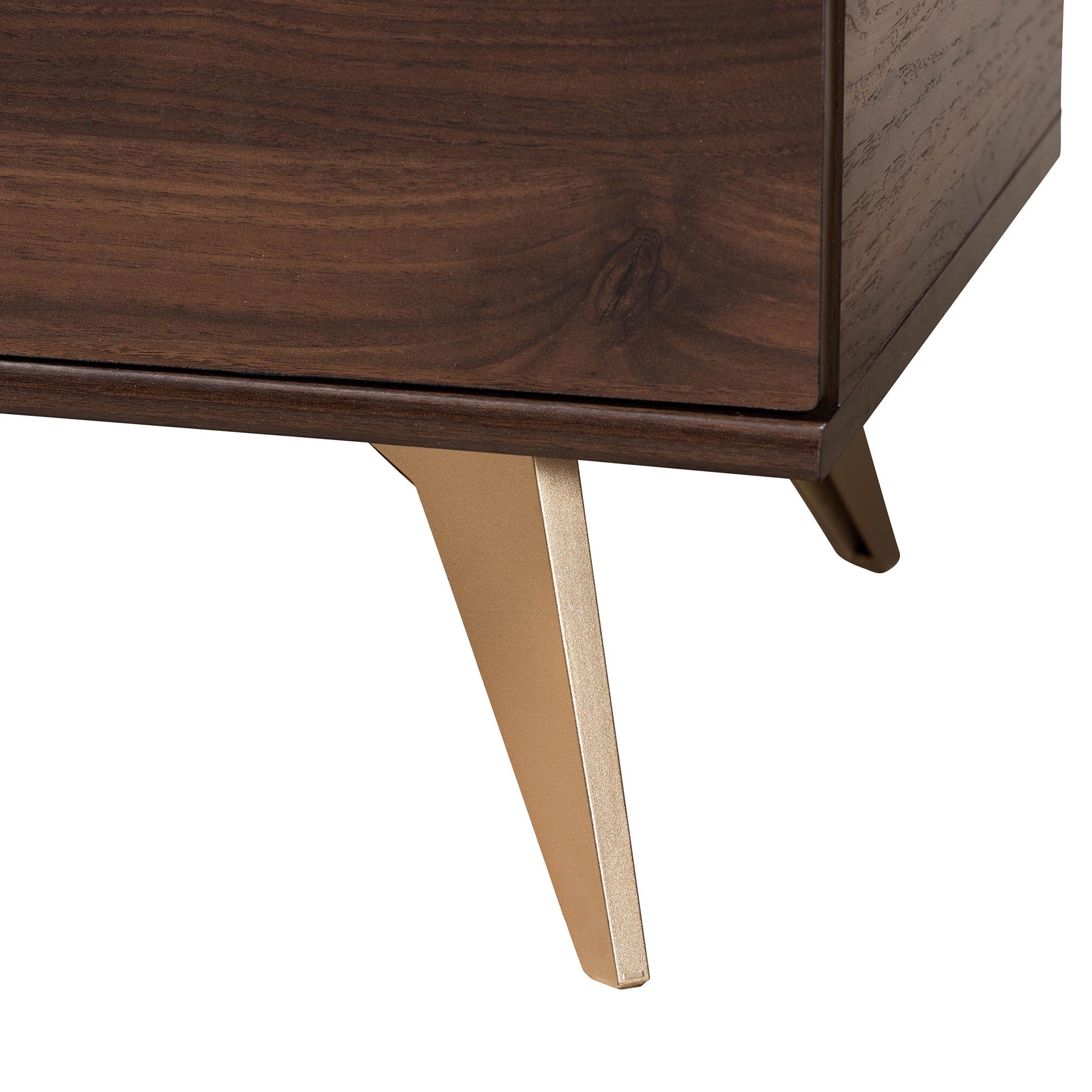 Baxton Studio Graceland Mid-Century Modern Transitional Walnut Brown Finished Wood Shoe Cabinet