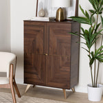 Load image into Gallery viewer, BAXTON STUDIO GRACELAND MID-CENTURY MODERN TRANSITIONAL WALNUT BROWN FINISHED WOOD SHOE CABINET
