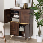 Load image into Gallery viewer, Baxton Studio Graceland Mid-Century Modern Transitional Walnut Brown Finished Wood Shoe Cabinet
