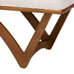 Load image into Gallery viewer, Baxton Studio Chenoa Japandi Cream Boucle Fabric And Walnut Brown Finished Wood Bench
