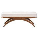 Load image into Gallery viewer, Baxton Studio Orella Japandi Cream Boucle Fabric And Walnut Brown Finished Wood Bench
