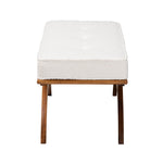 Load image into Gallery viewer, Baxton Studio Orella Japandi Cream Boucle Fabric And Walnut Brown Finished Wood Bench
