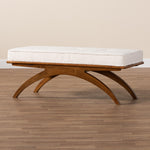 Load image into Gallery viewer, Baxton Studio Orella Japandi Cream Boucle Fabric And Walnut Brown Finished Wood Bench
