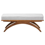 Load image into Gallery viewer, Baxton Studio Orella Japandi Light Grey Boucle Fabric And Walnut Brown Finished Wood Bench
