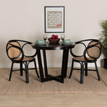 Load image into Gallery viewer, Baxton Studio Palesa Modern Bohemian Two-Tone Black And Natural Brown Rattan Dining Chair
