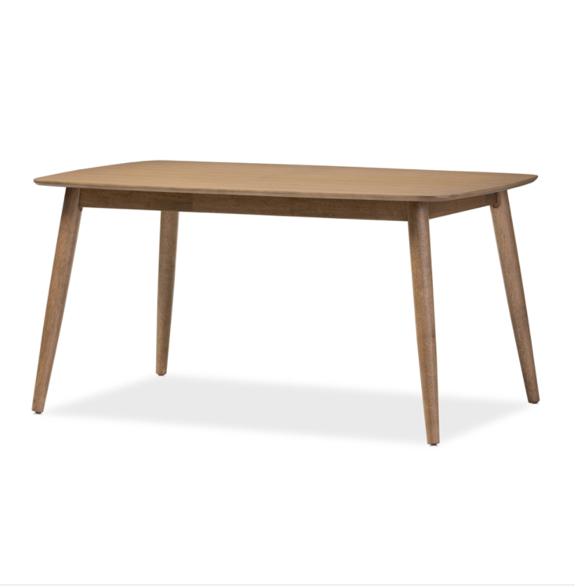 Baxton Studio Edna Mid-Century Modern French Finishing Wood Dining Table