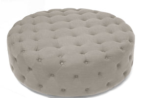 Baxton Studio Cardiff Linen Modern Tufted Ottoman