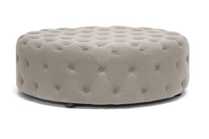 Baxton Studio Cardiff Linen Modern Tufted Ottoman