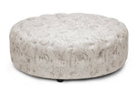 Load image into Gallery viewer, Baxton Studio Cardiff Beige Script Print Modern Tufted Ottoman
