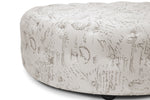 Load image into Gallery viewer, Baxton Studio Cardiff Beige Script Print Modern Tufted Ottoman
