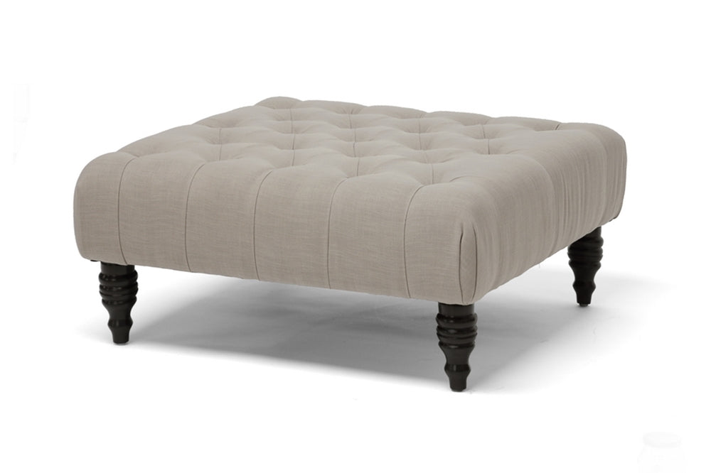 Baxton Studio Keswick Linen Modern Tufted Ottoman