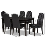 Load image into Gallery viewer, Baxton Studio Dylin Modern And Contemporary Black Faux Leather Upholstered And Dark Brown Finished Wood 7-Piece Dining Set
