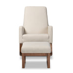 Load image into Gallery viewer, Baxton Studio Yashiya Mid-Century Retro Modern Light Beige Fabric Upholstered Rocking Chair And Ottoman Set
