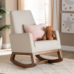 Load image into Gallery viewer, Baxton Studio Yashiya Mid-Century Retro Modern Light Beige Fabric Upholstered Rocking Chair
