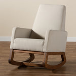 Load image into Gallery viewer, Baxton Studio Yashiya Mid-Century Retro Modern Light Beige Fabric Upholstered Rocking Chair
