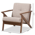 Load image into Gallery viewer, Baxton Studio Bianca Mid-Century Modern Walnut Wood Light Grey Fabric Tufted Lounge Chair
