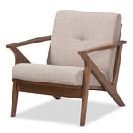 Load image into Gallery viewer, Baxton Studio Bianca Mid-Century Modern Walnut Wood Light Grey Fabric Tufted Lounge Chair
