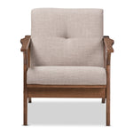 Load image into Gallery viewer, Baxton Studio Bianca Mid-Century Modern Walnut Wood Light Grey Fabric Tufted Lounge Chair
