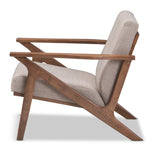 Load image into Gallery viewer, Baxton Studio Bianca Mid-Century Modern Walnut Wood Light Grey Fabric Tufted Lounge Chair
