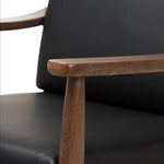 Load image into Gallery viewer, Baxton Studio Venza Mid-Century Modern Walnut Wood Black Faux Leather Lounge Chair
