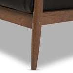 Load image into Gallery viewer, BAXTON STUDIO VENZA MID-CENTURY MODERN WALNUT WOOD BLACK FAUX LEATHER LOUNGE CHAIR
