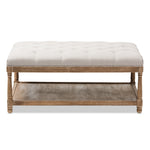 Load image into Gallery viewer, Baxton Studio Carlotta French Country Weathered Oak Beige Linen Rectangular Coffee Table Ottoman
