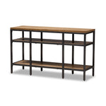 Load image into Gallery viewer, Baxton Studio Caribou Rustic Industrial Style Oak Brown Finished Wood And Black Finished Metal Console Table
