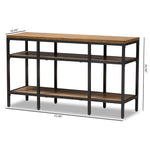 Load image into Gallery viewer, Baxton Studio Caribou Rustic Industrial Style Oak Brown Finished Wood And Black Finished Metal Console Table
