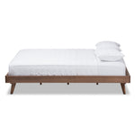 Load image into Gallery viewer, Baxton Studio Jacob Mid-Century Modern Walnut Brown Finished Solid Wood King Size Bed Frame
