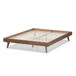 Load image into Gallery viewer, Baxton Studio Jacob Mid-Century Modern Walnut Brown Finished Solid Wood Queen Size Bed Frame
