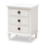 Load image into Gallery viewer, Baxton Studio Venezia French-Inspired Rustic Whitewash Wood 3-Drawer Nightstand
