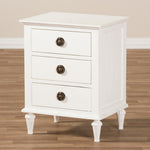 Load image into Gallery viewer, Baxton Studio Venezia French-Inspired Rustic Whitewash Wood 3-Drawer Nightstand
