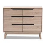 Load image into Gallery viewer, Baxton Studio Fella Mid-Century Modern Two-Tone Oak And Grey Wood 6-Drawer Dresser
