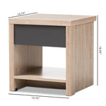 Load image into Gallery viewer, Baxton Studio Jamie Modern And Contemporary Two-Tone Oak And Grey Wood 1-Drawer 1-Shelf Nightstand
