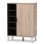 Load image into Gallery viewer, Baxton Studio Adelina Mid-Century Modern 1-Door Oak And Grey Wood Shoe Cabinet
