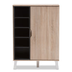 Load image into Gallery viewer, Baxton Studio Adelina Mid-Century Modern 1-Door Oak And Grey Wood Shoe Cabinet
