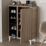 Load image into Gallery viewer, Baxton Studio Adelina Mid-Century Modern 1-Door Oak And Grey Wood Shoe Cabinet
