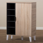 Load image into Gallery viewer, Baxton Studio Adelina Mid-Century Modern 1-Door Oak And Grey Wood Shoe Cabinet
