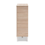 Load image into Gallery viewer, Baxton Studio Adelina Mid-Century Modern 2-Door Oak And Grey Wood Shoe Cabinet
