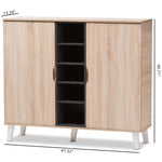 Load image into Gallery viewer, Baxton Studio Adelina Mid-Century Modern 2-Door Oak And Grey Wood Shoe Cabinet
