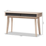 Load image into Gallery viewer, Baxton Studio Fella Mid-Century Modern 2-Drawer Oak And Grey Wood Study Desk
