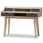 Load image into Gallery viewer, Baxton Studio Fella Mid-Century Modern 4-Drawer Oak And Grey Wood Study Desk
