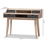 Load image into Gallery viewer, Baxton Studio Fella Mid-Century Modern 4-Drawer Oak And Grey Wood Study Desk
