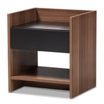 Load image into Gallery viewer, Baxton Studio Vanda Modern And Contemporary Two-Tone Walnut And Black Wood 1-Drawer Nightstand
