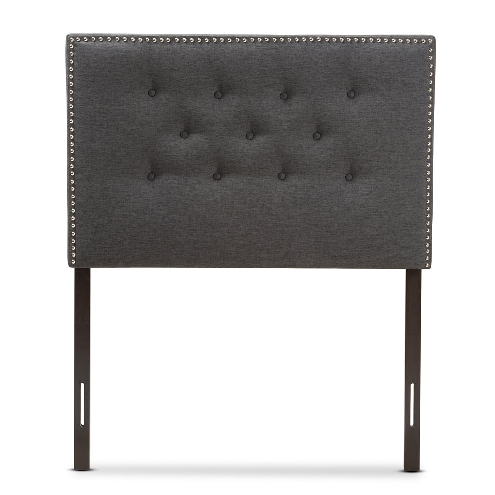 Baxton Studio Windsor Modern And Contemporary Dark Grey Fabric Twin Size Headboard