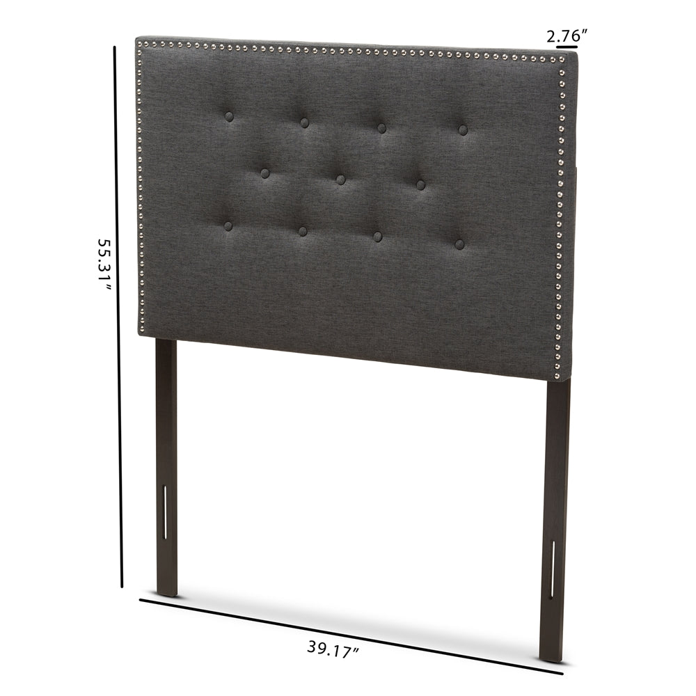 Baxton Studio Windsor Modern And Contemporary Dark Grey Fabric Twin Size Headboard