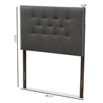 Load image into Gallery viewer, Baxton Studio Windsor Modern And Contemporary Dark Grey Fabric Twin Size Headboard
