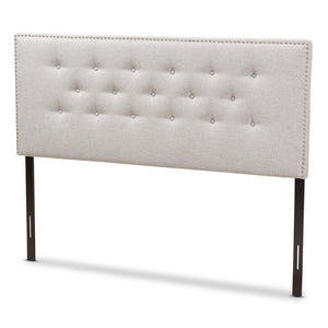 Baxton Studio Windsor Modern And Contemporary Greyish Beige Fabric Upholstered Queen Size Headboard