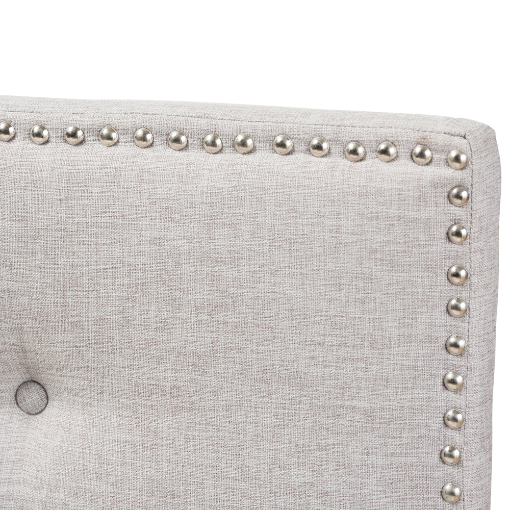 Baxton Studio Windsor Modern And Contemporary Greyish Beige Fabric Upholstered King Size Headboard