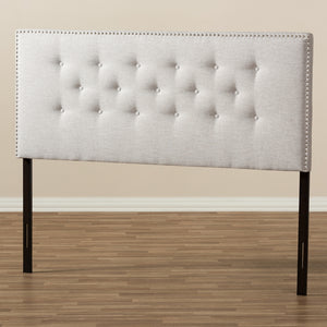 Baxton Studio Windsor Modern And Contemporary Greyish Beige Fabric Upholstered King Size Headboard